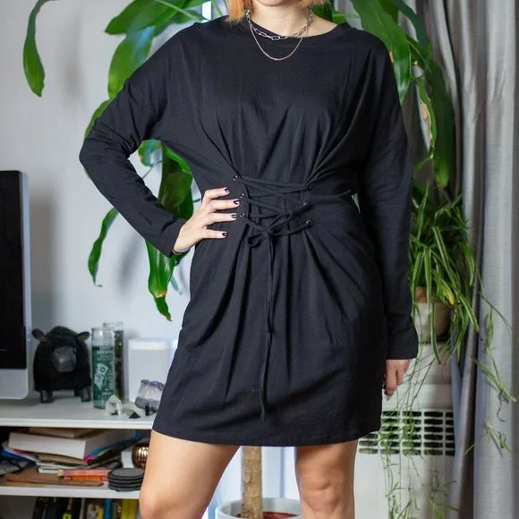 princess polly black and white mini dress Bryanna Long Sleeve Mini Dress Black | White | Black | White | Womens